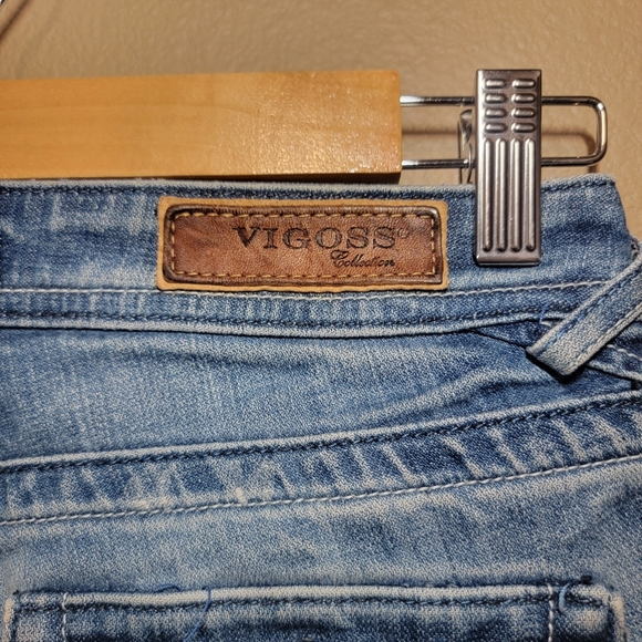 VIGOSS The New York Denim Jean Shorts Size 27 Flap Pocket Thick Stitch Y2K - Picture 5 of 7
